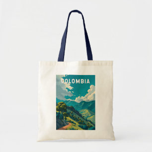 Bolsa Tote Ilustração de Viagem de Arte Vintage da Colômbia