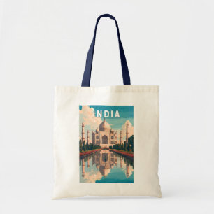 Bolsa Tote Ilustração de viagem de arte vintage da Índia