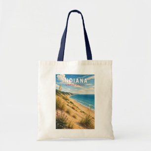Bolsa Tote Ilustração de Viagem de Arte Vintage de Indiana