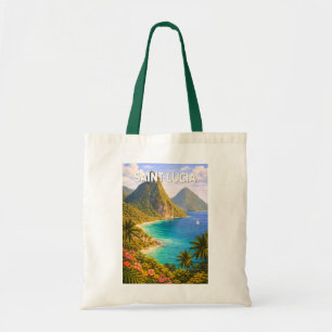 Bolsa Tote Ilustração de viagem de arte vintage de Santa Lúci