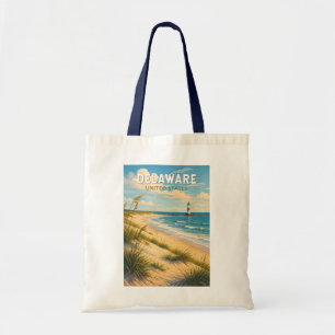 Bolsa Tote Ilustração de Viagem de Arte Vintage Delaware