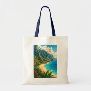 Bolsa Tote Ilustração de viagem de arte vintage do Havaí