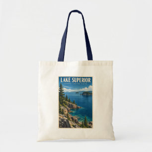 Bolsa Tote Ilustração de Viagem de Arte Vintage do Lago Super