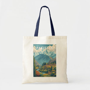 Bolsa Tote Ilustração de Viagem de Arte Vintage do Paquistão