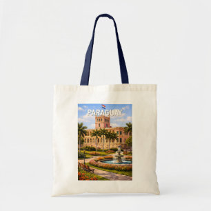 Bolsa Tote Ilustração de viagem de arte vintage do Paraguai