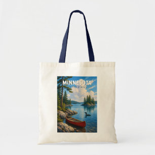 Bolsa Tote Ilustração de Viagem de Arte Vintage Minnesota