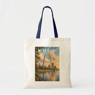 Bolsa Tote Ilustração de Viagem de Arte Vintage Missouri