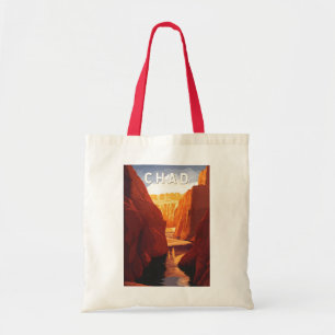 Bolsa Tote Ilustração de viagem de Chade Arte Vintage