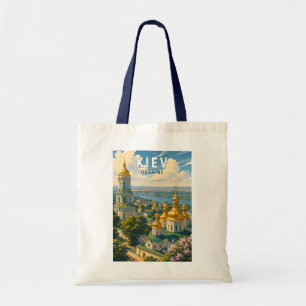 Bolsa Tote Ilustração de Viagem de Kyiv Ucrânia Vintage