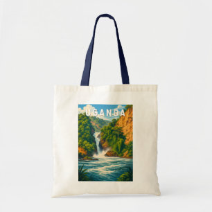 Bolsa Tote Ilustração de viagem de Uganda Arte Vintage
