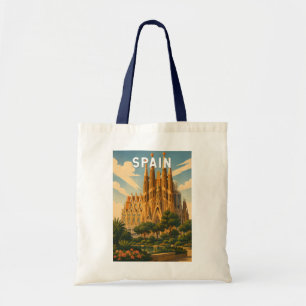 Bolsa Tote Ilustração de Viagem Espanha Arte Vintage