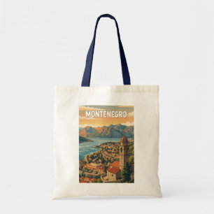 Bolsa Tote Ilustração de viagem vintage de Montenegro