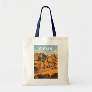 Bolsa Tote Ilustração de viagem vintage do Sudão