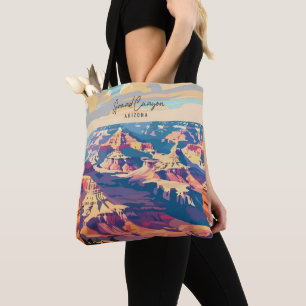 Bolsa Tote Ilustração de Viagens vintage de Arizona Grand Can