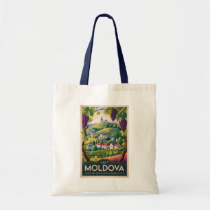 Bolsa Tote Ilustração de Vinícola da Moldávia Viagem Arte Vin