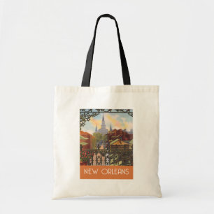 Bolsa Tote Ilustração de Vintagem de Nova Orleans
