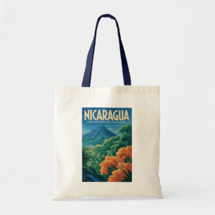 Bolsa Tote Ilustração de Vulcão da Nicarágua Arte de Viagem V
