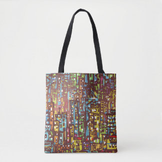 Bolsa Tote ilustração desenhada à mão da Cityscape,arte,rua,c