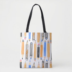 Bolsa Tote Ilustração Desenhada à Mão Escolar