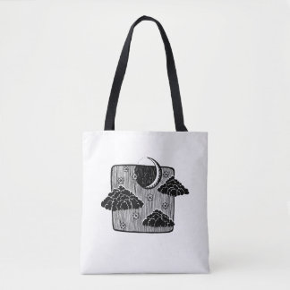 Bolsa Tote Ilustração Desenhada Pela Mão Da Lua Noturna