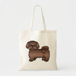 Bolsa Tote Ilustração do Cão de Cartoon Gelado de Fígado Brow