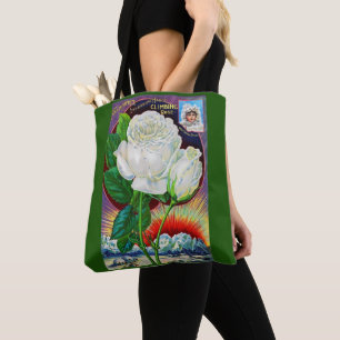 Bolsa Tote Ilustração do catálogo de rosa de 1890 White Ro