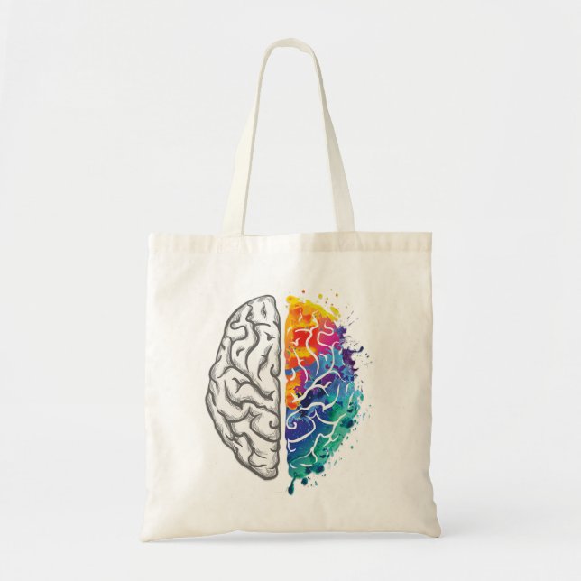 Bolsa Tote ilustração do cérebro humano (Frente)