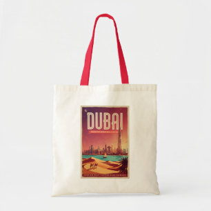 Bolsa Tote Ilustração do céu noturno de Dubai UAE Arte de Via
