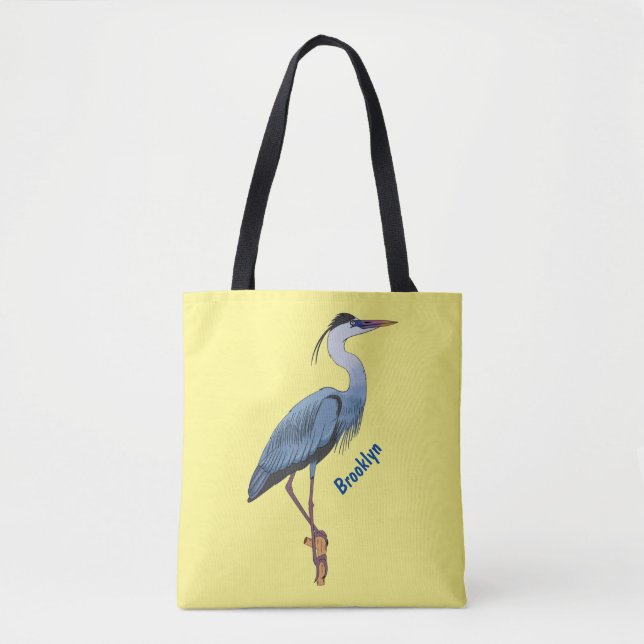 Bolsa Tote ilustração do desenho animado azul-excelente (Frente)