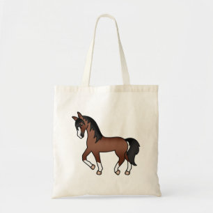 Bolsa Tote Ilustração do desenho animado de Cavalo Trotado Ca