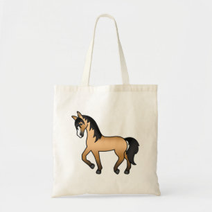 Bolsa Tote Ilustração do desenho animado de cavalos de Trote 