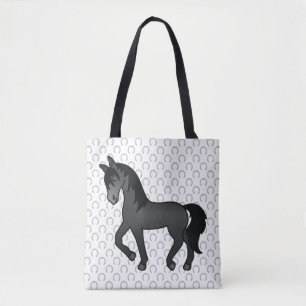 Bolsa Tote Ilustração do desenho animado de cavalos de Trote