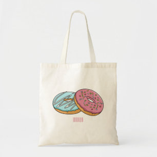 Bolsa Tote ilustração do desenho animado de rosquinha