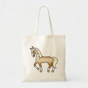 Bolsa Tote Ilustração do desenho animado de trote de cavalos