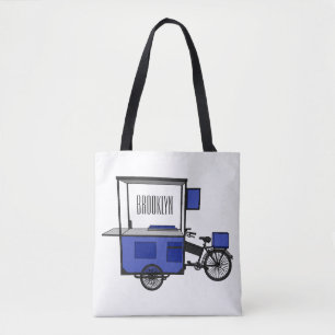 Bolsa Tote ilustração do desenho do carrinho de comida