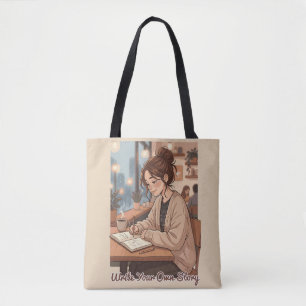 Bolsa Tote Ilustração do Diário Escreva Sua Própria História