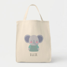 Bolsa Tote Ilustração do Elefante Cute - Saco de Tote Persona