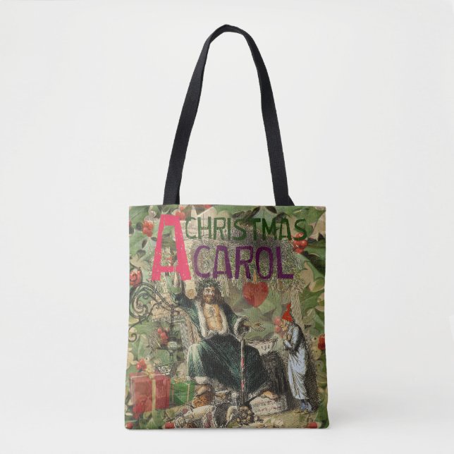 Bolsa Tote Ilustração do Espírito do Natal Presente Scrooge (Frente)