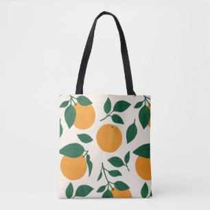 Bolsa Tote Ilustração do padrão de Fruta laranja