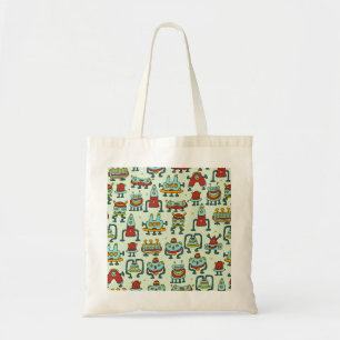 Bolsa Tote Ilustração do padrão de imagem de Aliens robôs