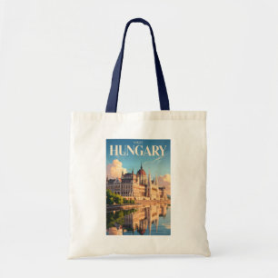 Bolsa Tote Ilustração do Parlamento da Hungria Arte de Viagem
