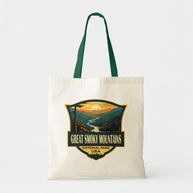 Bolsa Tote Ilustração do Parque Nacional das Montanhas do Enf (Frente)