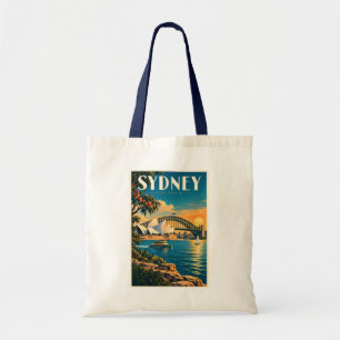 Bolsa Tote Ilustração do pôr do sol em Sydney Austrália Arte