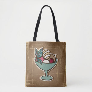 Bolsa Tote Ilustração do sorvete no estilo retro