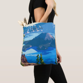 Bolsa Tote Ilustração do Viagem de Arte Vintage Lake Oregon
