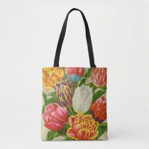Bolsa Tote "Ilustração do vintage das tulipas gigantes do
