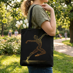 Bolsa Tote Ilustração Elegante do Dançador de Balés de Arte d