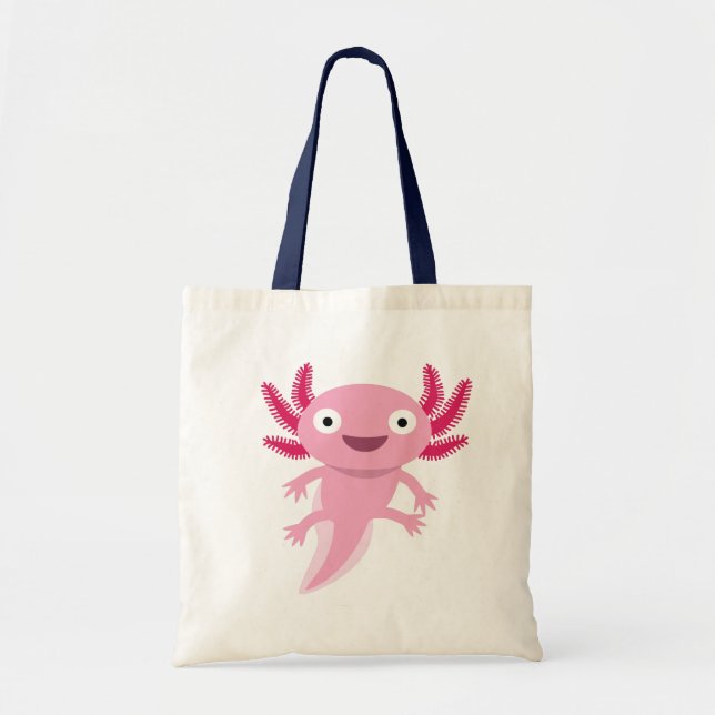 Bolsa Tote Ilustração Engraçada Axolotl (Frente)