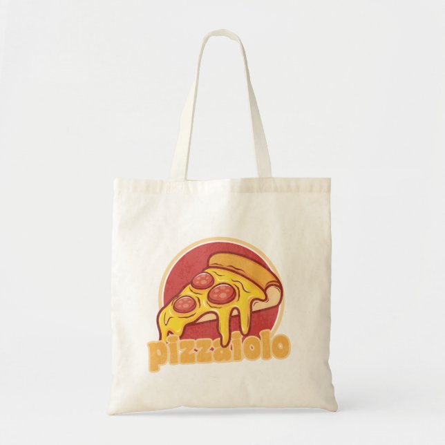 Bolsa Tote ilustração engraçada da pizza piedosa de pizzaiolo (Frente)