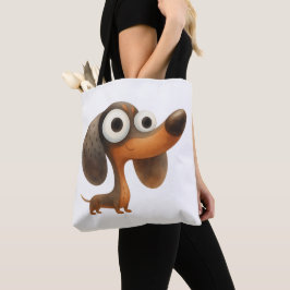 Bolsa Tote Ilustração engraçada de cachorro salsicha Dachshun
